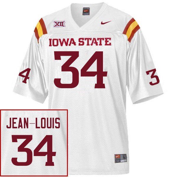 Men #34 Iowa State Cyclones College Football Jerseys Stitched Sale-White - Click Image to Close